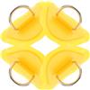 LIFKICH 4 Pezzi Fermacorda per Kayak in PVC e Acciaio Inox Giallo, Robusto | Facile da Installare e Riporre, Antiausura, per Kayak e Yacht, Accessorio per Barche e Pagaie