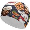 Anceky Cuffia da nuoto impermeabile per adulti Mushroom Chef Pizza Women, cuffie da bagno per donne, capelli lunghi e corti