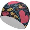 Anceky Cuffia da nuoto per donna, cuffia da nuoto per uomo, cuffia da bagno elastica alta, cuffie da nuoto colorate a forma di cuore per capelli lunghi e corti