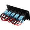 Domary Pannello Interruttori a 5 Gruppi, Interruttore a Bilanciere | IP65, Alloggiamento in Alluminio PP, Indicatore LED Rosso, Include Adesivo Fai-da-te, Ideale per Camion ATV per Auto