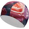 Anceky Cuffia da nuoto per donna, cuffia da nuoto per uomo, cuffia da bagno elastica alta, cuffie da nuoto con rose e farfalle per capelli lunghi e corti