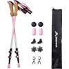 BISINNA Bastoni da trekking telescopici da 135 cm, in carbonio, manico in sughero, 2 pezzi, unisex per adulti, escursionismo nordic walking
