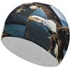 Anceky Eagle at Hunting Candy Land Cuffia da nuoto impermeabile per adulti, cuffie da bagno per donne, capelli lunghi e corti