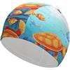 Anceky Cuffia da nuoto per donna, cuffia da nuoto per uomo, cuffia da bagno elastica alta, cuffie da nuoto a forma di tartaruga e pesce per capelli lunghi e corti