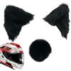 Duroecsain Copricapo per orecchie di gatto, copricapo per moto orecchie di gatto casco | Peluche Casco moto bici Superfici lisce decorazione coprio