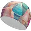 Anceky Un piccolo Yorkshire terrier Rainbow Women Cuffia da nuoto impermeabile per adulti Cuffie da bagno per donne, capelli lunghi e corti