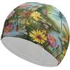 Anceky Cuffia da nuoto per donna, cuffia da nuoto per uomo, cuffia da bagno elastica alta, cuffie da nuoto Dragonfly Garden Spring per capelli lunghi e corti