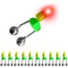 aqxreight 10 Pz LED Notte Canna da Pesca Esca Luce di Allarme con Doppio Campanello di Pesca Indicatore di Allarme Immediatamente Campanelli d' Pesce LED Tempo e qualità in Plastica Lungo Alto