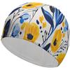 Anceky Cuffia da bagno con fiori gialli e blu. Cuffia da nuoto ad alta elasticità. Adatta sia per capelli lunghi che corti. Cuffia da a grande e comoda per ridurre la resistenza e proteggere i capelli.