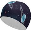 Anceky Cuffia da bagno Galaxy Decor Cuffia da nuoto ad alta elasticità adatta sia ai capelli lunghi che a quelli corti Cuffia da a grande e comoda per ridurre la resistenza e proteggere i capelli