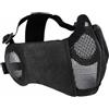 Fexvan Maschera, mezza faccia pieghevole in rete con copertura per le orecchie per tiro di paintball nera