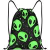 asbwuo Green Space Alien, zaino con coulisse, leggero e adatto per fitness, sport, con spallacci