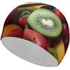 Anceky Frutta e verdura fresca, sole splendente, estate, spiaggia, donne, cuffia da nuoto impermeabile per adulti, cuffie da bagno per donne, capelli lunghi e corti
