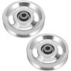 CLISPEED 2 Pezzi Puleggia in Lega di Alluminio per Cavi Fitness, Silenziosa | Foro Interno 10, 5mm, Larghezza Scanalatura 10mm, Profondità 8mm, Argento, Montaggio Fai