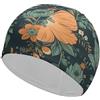 Anceky Blue Neuron Picture White Blue Ink Cuffia da nuoto impermeabile per adulti da donna, per capelli lunghi e corti
