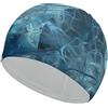 Anceky Cuffia da nuoto impermeabile per adulti con motivo a piastrelle blu, inchiostro blu bianco, per donne, capelli lunghi e corti