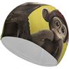 Anceky Cuffia da nuoto per donna, cuffia da nuoto per uomo, cuffia da bagno elastica alta, cuffie da nuoto Curious Monkey per capelli lunghi e corti