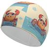 Anceky Cuffia da nuoto impermeabile per adulti Corgi Floral Flowers Spring Garden Blue Camouflage per donne, capelli lunghi e corti