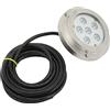 Domary Luce Subacquea per Barca da 3,8 Pollici in Acciaio Inossidabile | LED 17W, 6 Perline, Fascio 10°, 12-24V , per Yacht e Barche a Motore, Vetro Temperato, Sigillato
