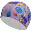 Anceky Cuffia da nuoto impermeabile per adulti Atomic Stars Retro Pattern Light Pesca e Marrone per donne, capelli lunghi e corti