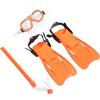 GALPADA Set Snorkeling per Maschera, Boccaglio e Pinne Arancia | Vista Chiara, Boccaglio Ergonomico, Tenuta Stagna, Plastica Semplice, Riduce Affaticamento Mandibolare