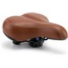 ECOVELO Sella Bici Marrone Comfort in Pelle con Morsetto, Unisex per City Bike e Bici da Strada, Seduta Comoda per Uomo e Donna