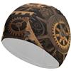Anceky Cuffia da nuoto impermeabile per donne e adulti, modello Gears Clock, modello Bronze Century Bright Sunshine Summer Beach, per capelli lunghi e corti
