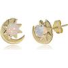 Meissa Orecchini Donna Argento Sterling 925 Luna con CZ Viola Rosa Gioielli Donna Orecchini Perno Scatola imballaggio Gioielli Regalo Donna Compleanno Orecchini per Bambina