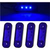 Biqing 4PCS 12V/24V Luci di Posizione Laterali Indicatori,3.4 LED Luci di Posizione per Rimorchio Camion Caravan Camper Barca Trattore Bus(Blu)