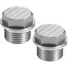 A ABSOPRO Tappo Di Scarico Magnetica Universale Per Olio 2 Pezzi M18x1.5 | Argento, Acciaio Inossidabile, Con 2 Guarnizioni, Compatibile Auto Moto Barca, Testa 21mm, Dimensioni 23x23mm