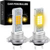 Teguangmei H7 LED Lampadine Fendinebbia, 10000LM 6500K Giallo Dorato 600% Luminosità, CSP Chips H7 LED Lampade Fendinebbia DRL, Dimensioni Originali Plug & Play, 2 Pezzi