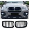 Haoyijiahui Griglia nera radiatori per BMW X5 X6 E70 E71 a doppio ponte sportivo lucido nero griglie anteriore 2007-2013 (For E70 2003-2013)