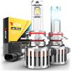 Cenmoll KATUR Lampadine HIR2 led, 200W 40000LM 6000K Bianco 900% di luminosità Super luminoso Angolo del fascio regolabile di 360 gradi 12V 24V Lampadine HIR2 9012 Led Canbus Kit di conversione, 2 PCS