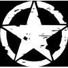 RP GRAFICA Kit 2 Adesivi Stella Militare Fiancata Vintage Fuoristrada 4x4 off Road Stickers Auto (Bianco, 50x50cm)