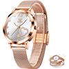 OLEVS Orologio Donna Ultra Sottile Cinturino Rete Acciaio Inossidabile Impermeabile Elegante Piccolo Facile da Leggere Quarzo Watches Regalo