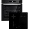 KKT KOLBE Set forno e piano a induzione senza cornice SET8019IH859RL, 60 cm | Pulizia pirolitica, 4 zone, Funzione pizza, Grill, Aria calda, Guide telescopiche