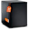 GastroHero Minibar 32 L, illuminazione interna a LED, nero USHF-30A | Frigorifero da hotel silenzioso, 1 ripiano intermedio, 2 vani, con raffreddamento termoelettrico da 5 a +8 °C