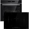 KKT KOLBE Set 60 cm forno e 77 cm piano a induzione SET8019IH77FZ, nero | Pulizia pirolitica, 2 zone flessibili, 5 zone, Booster, Funzione pizza, Grill, Aria calda, Guide telescopiche