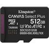 Kingston 512GB micSDXC Canvas Select Plus Gen3 150R A1 UHS-I Nero (Ohne SD-Adapt