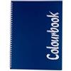Colourbook 1 Quaderno a Spirale Disegno Quadretti 4mm Medie Superiori Formato A4, 300 Pagine, Carta 70g, Rilegatura a Spirale, Design Blu