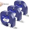 Meritom 3 X compatibile con DYMO LetraTag Plastic White Tape 91201 91221 S0721660 Black on White 12 mm x 4 m for DYMO LT110T LT100H LT100T QX50 XR XM 2000 Plus