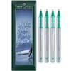 Faber-Castell Penna roller a inchiostro 0, punta da 0,7 mm, confezione regalo con busta, cancelleria per ufficio, lavoro, casa, ecc. - Confezione da 4 (Verde)