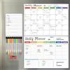 Hivillexun Set di Lavagne Magnetiche Cancellabili (3 Pezzi) per Frigorifero e Parete con Planner Mensile, Settimanale e Blocco Note Giornaliero. Include 8 Pennarelli e 1 Gomma