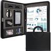 GraduationMall Cartella Portadocumenti con Cerniera,A4 Organizer per Documenti con Porta Tablet Ipad, Telefono e Biglietti da Visita,Portablocchi in PU Pelle