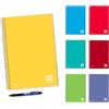 Blasetti One Color - Set 2 Quaderni con Spirale Laterale A4+, 60 Fogli 80 g/m² Microperforati con Fori Archiviazione, Rigatura 5M (quadretti 5mm), Copertina Cartoncino 240 g/m², Colori Assortiti