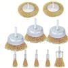 DDDe63 Spazzola Metallica For Set Di Trapano, Ruota Abrasiva For Codolo Esagonale Da 1/4 Pollice, A Tazza For(10pcs)
