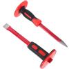 TOPPERFUN Set di Scalpelli per Muratura 300mm in Acciaio al Cromo-vanadio | Manico in PVC Assorbimento Urti, Alta Durezza Trattata a Caldo, per Lavorazioni su Metallo e Roccia