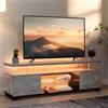 Cubehom LED TV-Schrank 130 cm, Moderno mobile TV con illuminazione a LED e spazio di archiviazione, tavolo TV per soggiorno, per televisori fino a 60 pollici, grigio