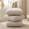 Duhome Pouf in tessuto bouclé ottomano girevole a 360°, sgabello moderno per soggiorno, camera da letto, corridoio, colore avena