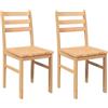 vidaXL Sedie da Pranzo 2 pz in Legno Massello di Hevea